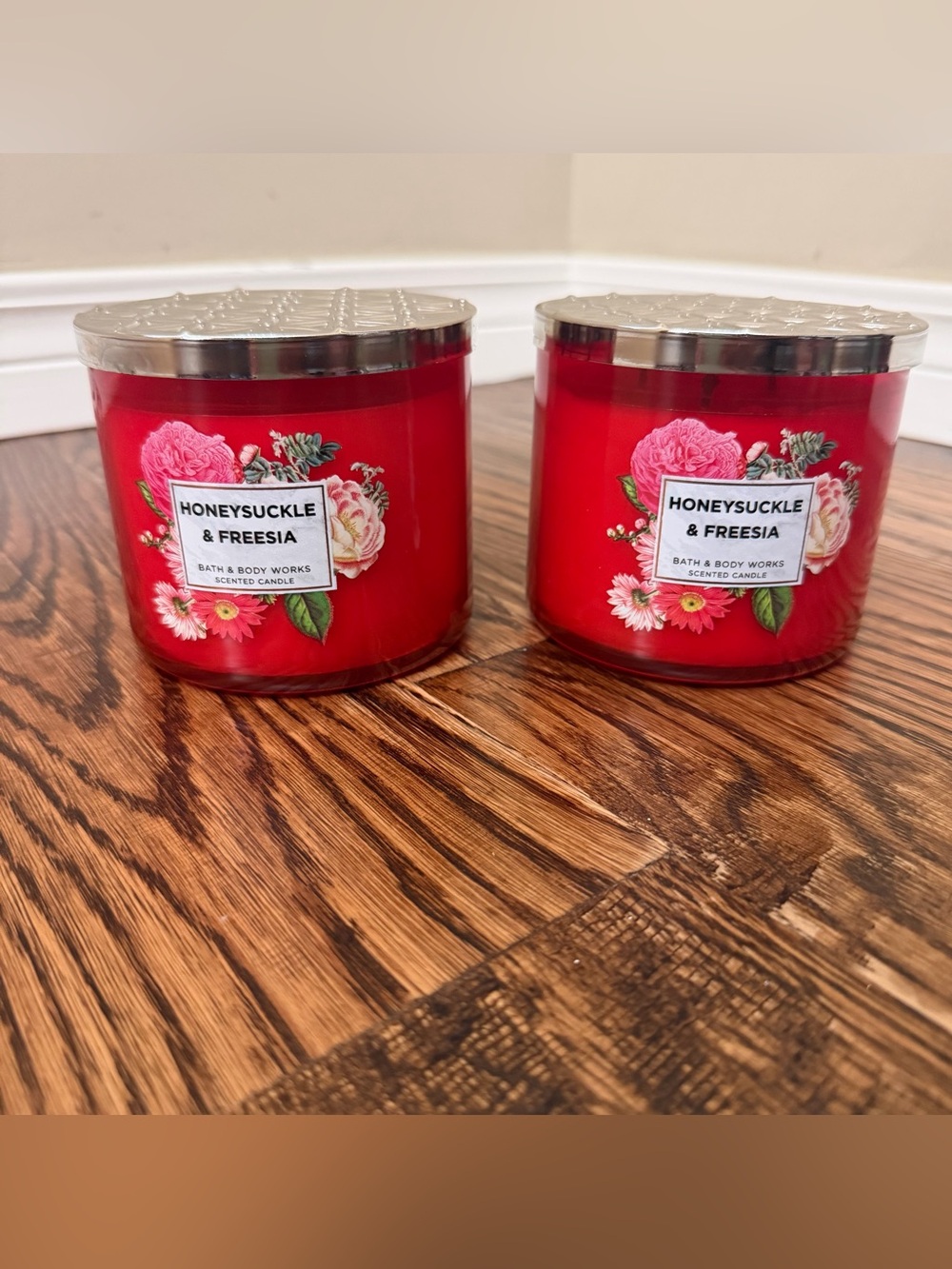 NEW Bath & Body Works Honeysuckle and Freesia Candles
